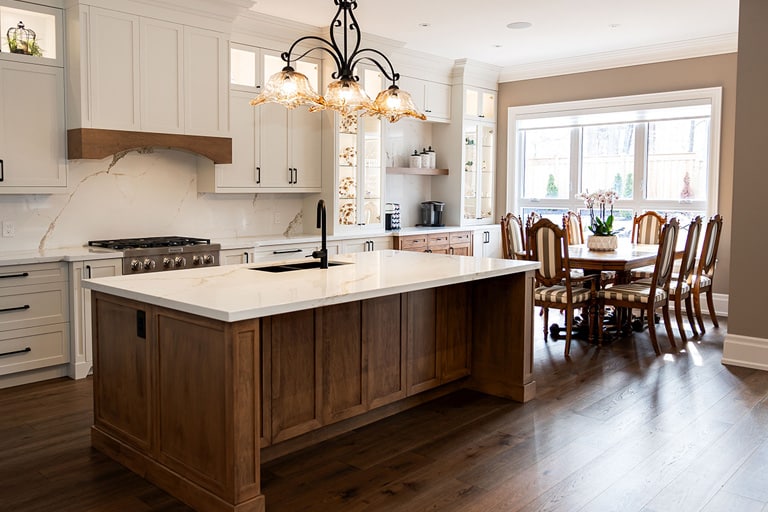 Modern kitchen with white cabinetry — Bowmanville area project