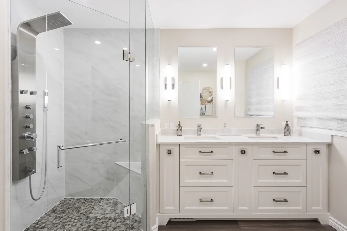 Marble and Quartz Bathroom