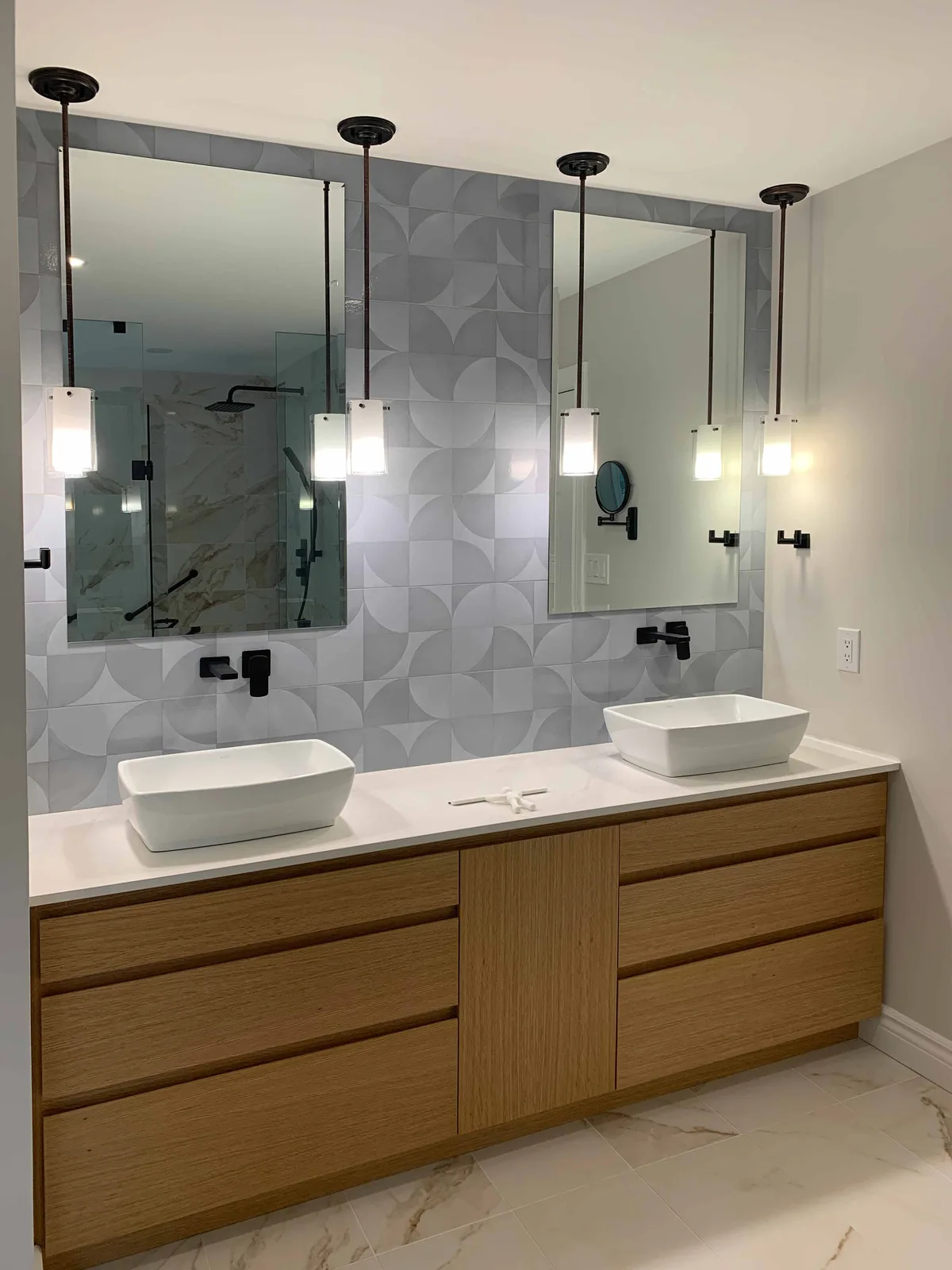 Contemporary Custom Vanity Bathroom Renovation in Whitby