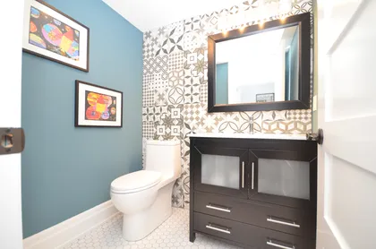 Two Bathrooms Tile Accent Walls - Image 2