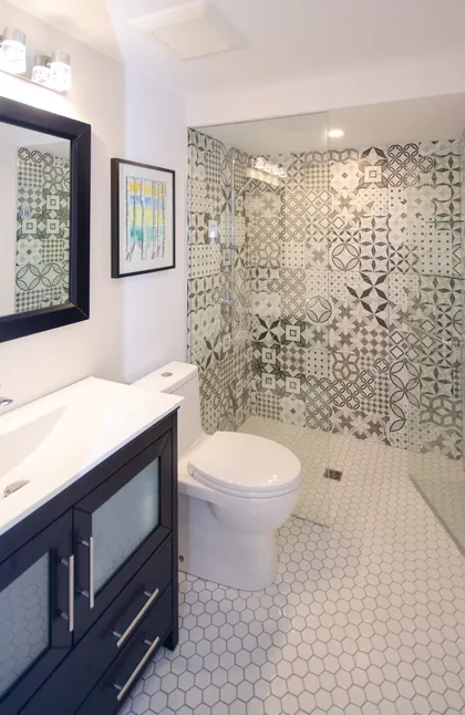 Two Bathrooms Tile Accent Walls - Image 3