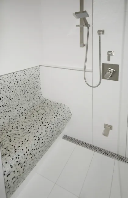 Classic Ensuite with Custom Shower Bench - Image 12