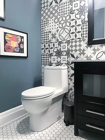 Two Bathrooms Tile Accent Walls - Image 4