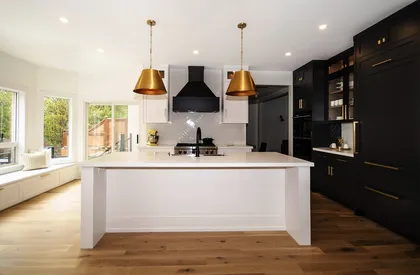Contemporary Black and White Kitchen Renovation in Pickering - Image 1