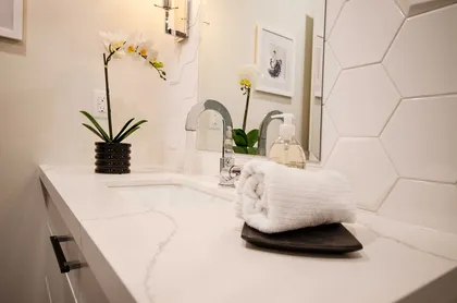 Elegant Whitby Bathroom Renovation With 3D Tile Design - Image 8