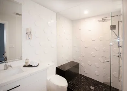 Elegant Whitby Bathroom Renovation With 3D Tile Design - Image 9