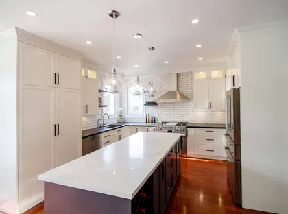 Two Tone Kitchen Renovation With Quartz Countertops - Image 9