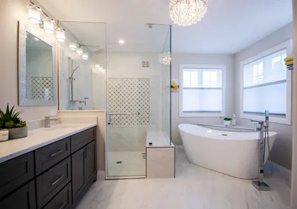 Elegant Calacatta Tile Bathroom Renovation in Pickering - Image 2