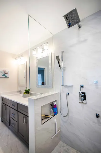Elegant Calacatta Tile Bathroom Renovation in Pickering - Image 5