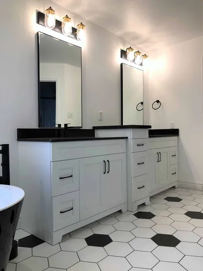 Black and White Bathroom Renovation in Pickering - Image 1
