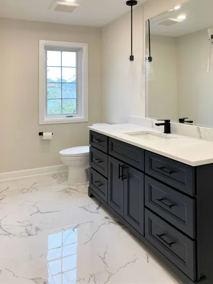 Modern Bathroom Renovation with 3D Tile in Whitby - Image 4