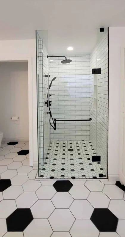 Black and White Bathroom Renovation in Pickering - Image 4