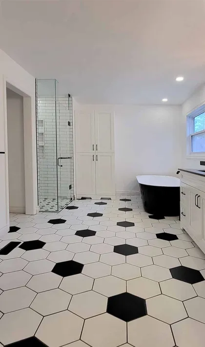 Black and White Bathroom Renovation in Pickering - Image 5