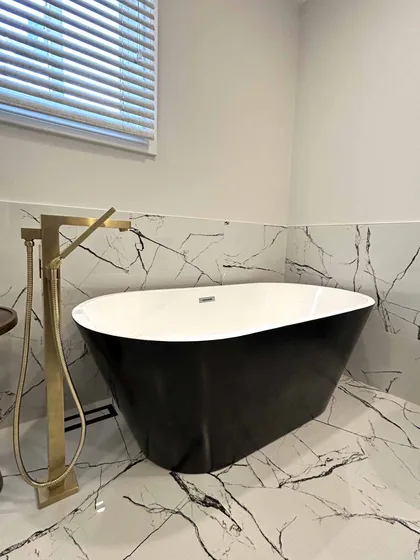 Modern Monochromatic Bathroom Renovation in Ajax - Image 6